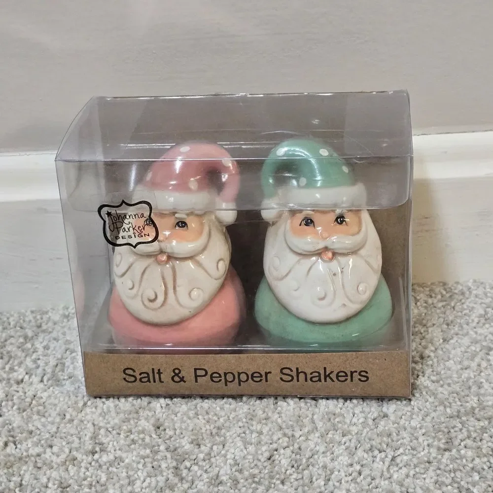 Johanna‎ Parker Pastel Santa Salt n Pepper Shakers